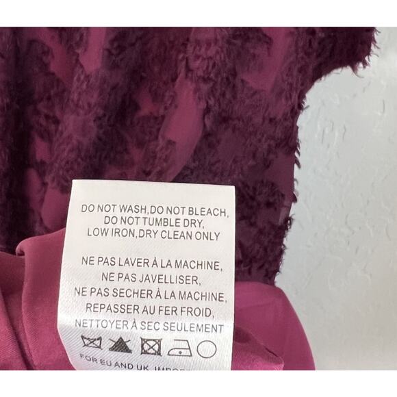 Anthropologie Hutch Rosa Floral Maxi Wrap Dress Wine Womens Burgundy NWT Size 2X - Picture 8 of 9